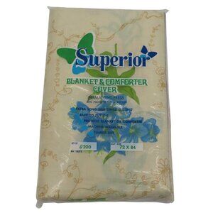 VTG Superior 72in x 84in Multicolor Flower Blanket Comforter Cover Zipper NEW